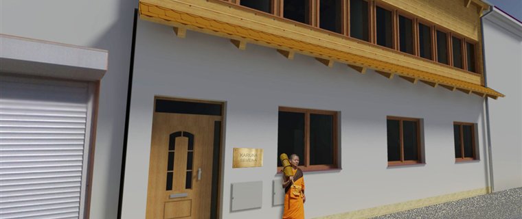 Uliční fasáda. Je to vlastně prostá nástavba na řadový rodinný domek v poklidné zástavbě. Thubnail